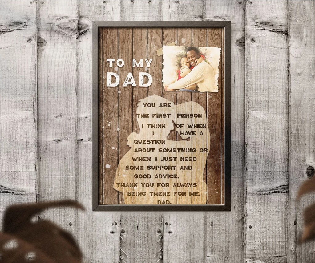 Personalized Portrait From Photo Fathers Day Gift From Son Personalized Portrait Gift For Him Custom Canvas Print